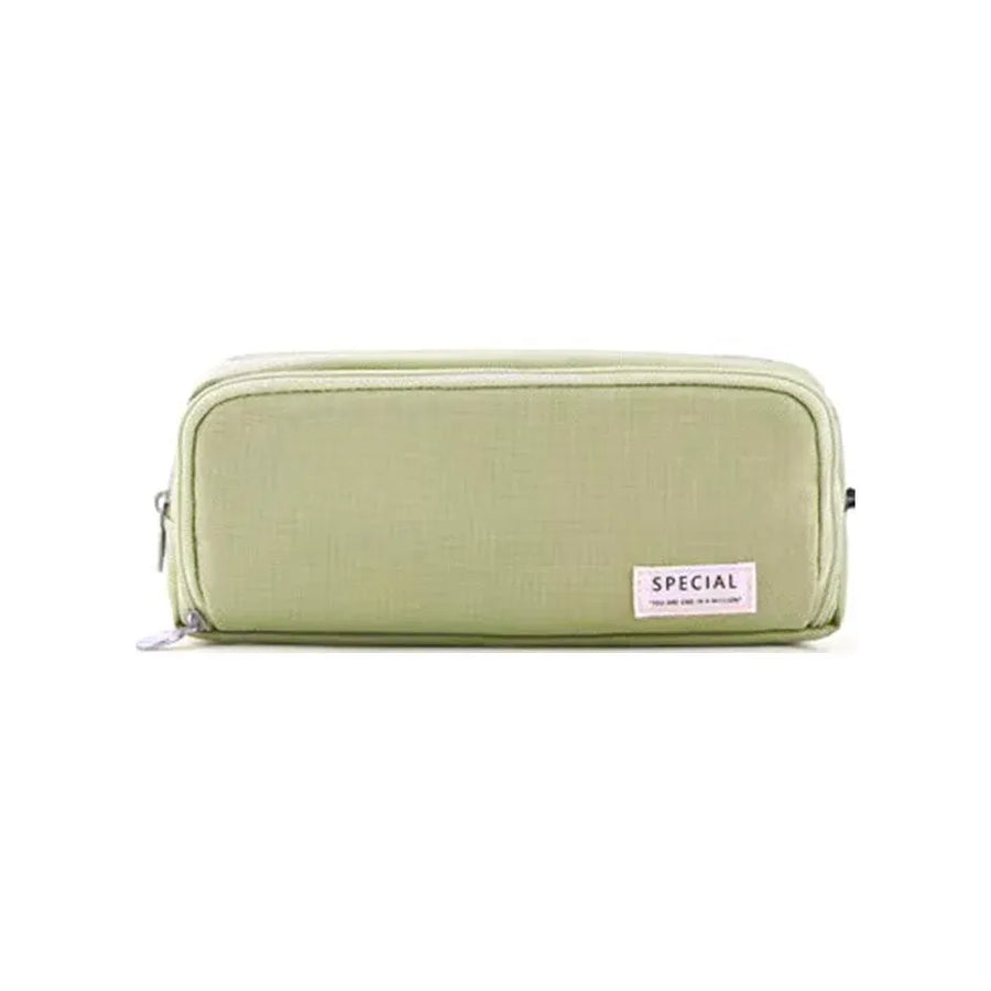 Zipper Pencil Case Large Capacity Storage Bag School Stationery Makeup Organizer - Green