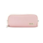 Zipper Pencil Case Large Capacity Storage Bag School Stationery Makeup Organizer - Pink