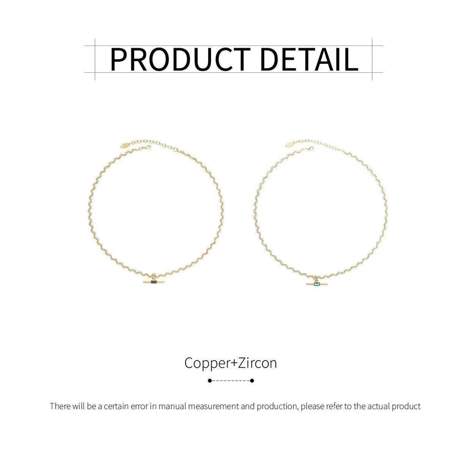 Vintage Retro Style Curved Chain Necklace for Women Fashion Jewelry Accessory - Black