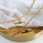 Vintage Retro Style Curved Chain Necklace for Women Fashion Jewelry Accessory - Black