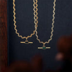 Vintage Retro Style Curved Chain Necklace for Women Fashion Jewelry Accessory - Black