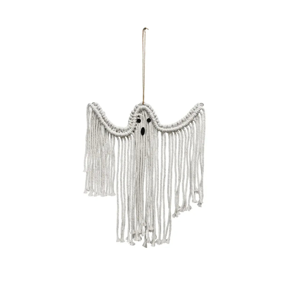Halloween Ghost Hanging Decoration Handwoven Cotton for Home Party Yard Porch