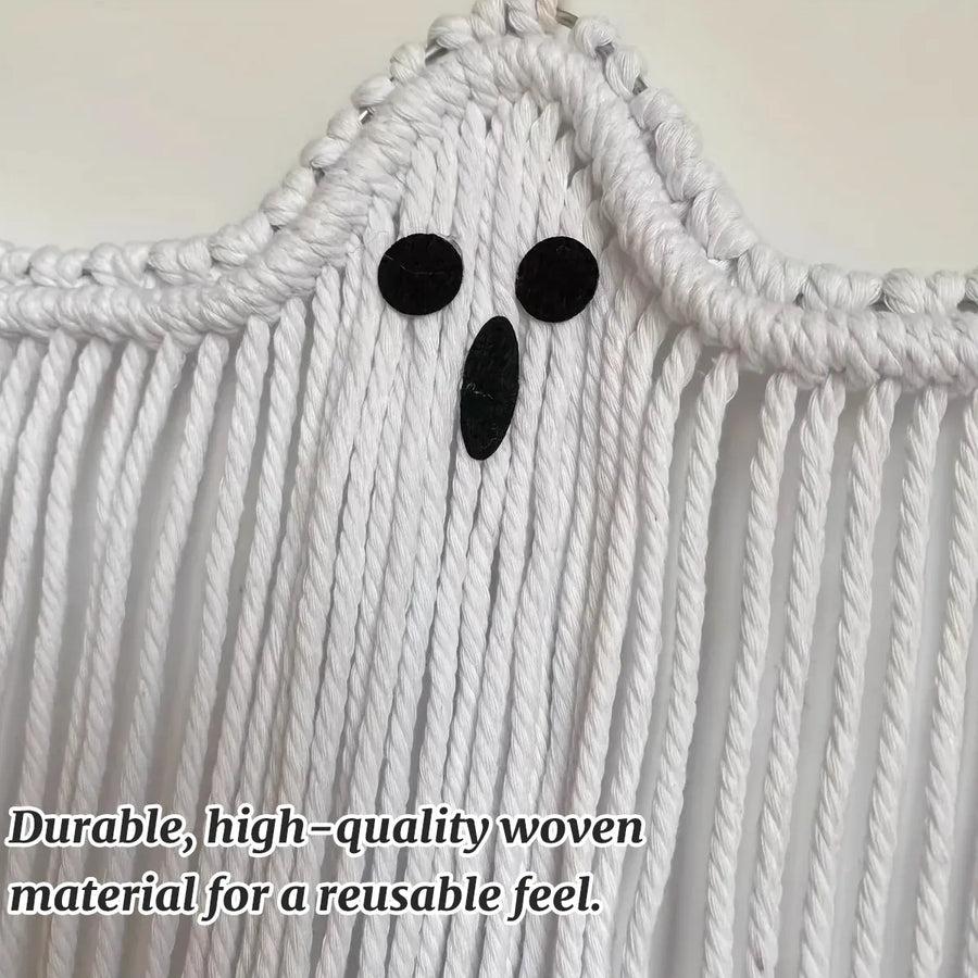 Halloween Ghost Hanging Decoration Handwoven Cotton for Home Party Yard Porch