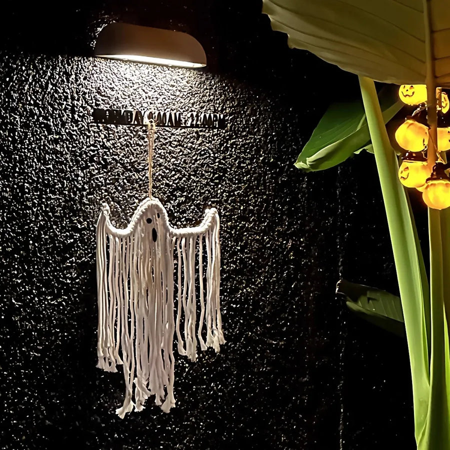 Halloween Ghost Hanging Decoration Handwoven Cotton for Home Party Yard Porch