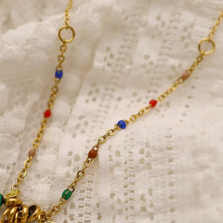 Colourful Imitation Pearl Necklace Girls Fashion Beaded Jewelry Chain