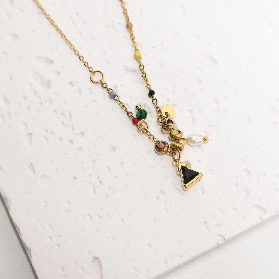 Colourful Imitation Pearl Necklace Girls Fashion Beaded Jewelry Chain