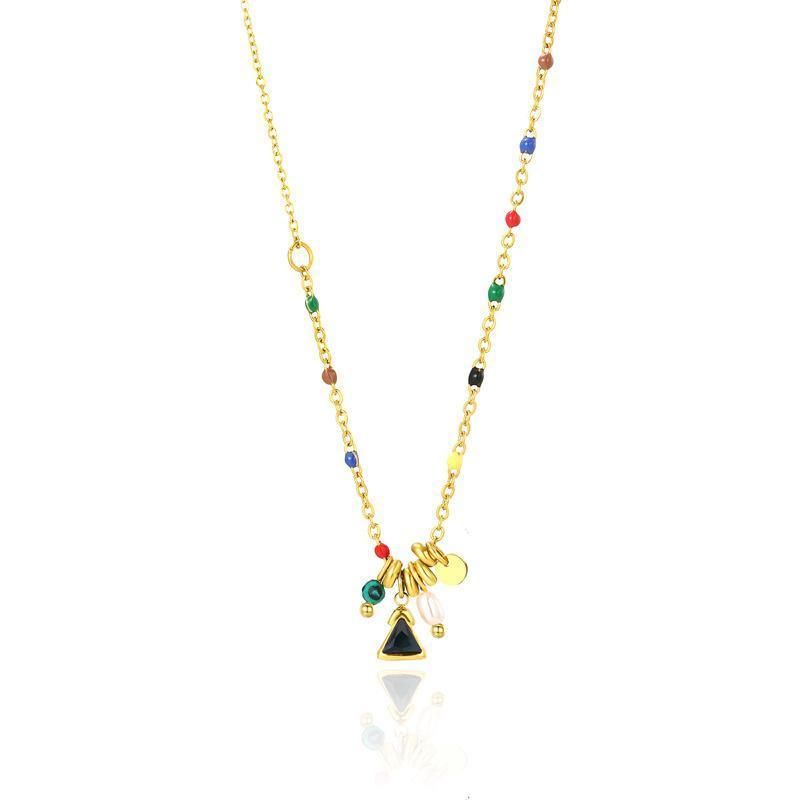 Colourful Imitation Pearl Necklace Girls Fashion Beaded Jewelry Chain
