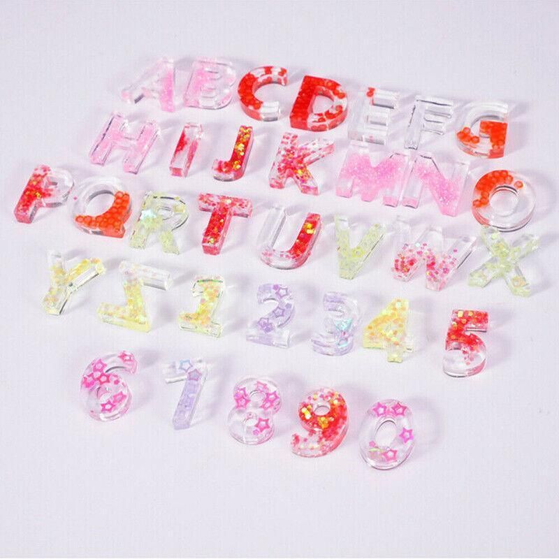 Alphabet Number Silicone Pendant Mold Necklace Jewelry Resin Mould Casting Craft