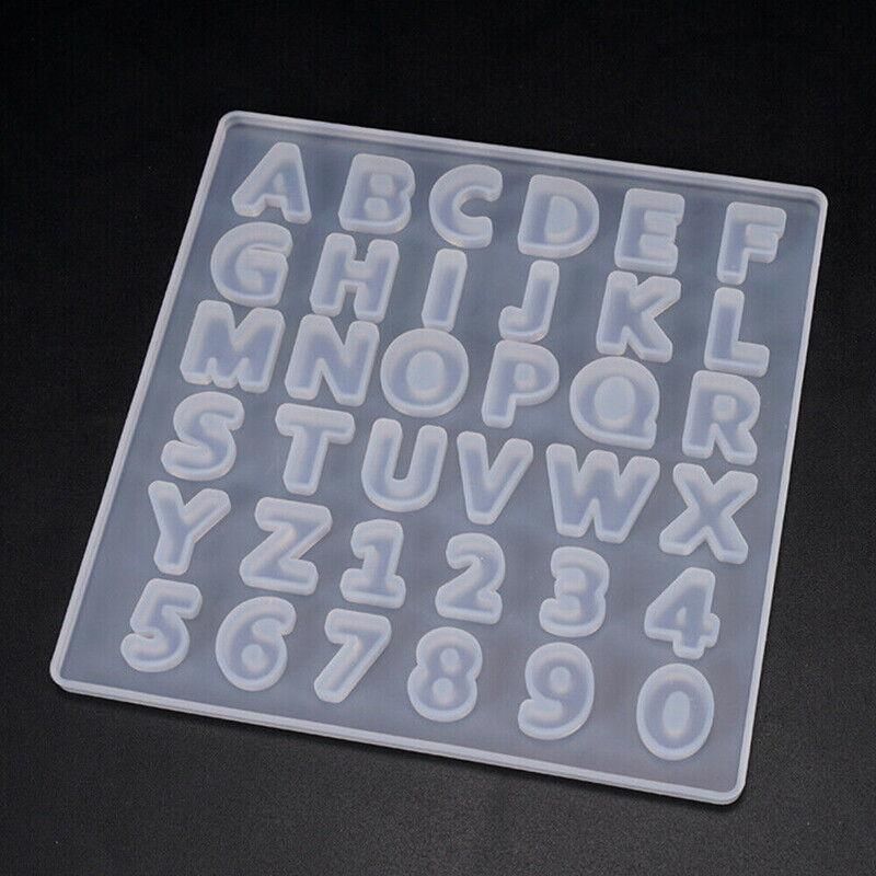 Alphabet Number Silicone Pendant Mold Necklace Jewelry Resin Mould Casting Craft
