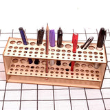 Wooden Pen Holder Storage Organizer Shelf for Desk Office Stationery Supplies - Top-Down View
