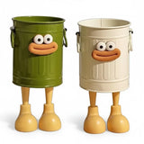 Cartoon Character Pen Holder with Handle for Desk Decor and Storage - Side View