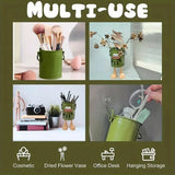 Cartoon Character Pen Holder with Handle for Desk Decor and Storage - Close-Up Angle