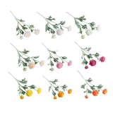 5pcs Artificial Peony Silk Flowers Bouquet Decor Faux Floral Arrangements - Champagne - Side View