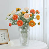 5pcs Artificial Peony Silk Flowers Bouquet Decor Faux Floral Arrangements - Champagne - Extra Image