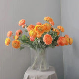 5pcs Artificial Peony Silk Flowers Bouquet Decor Faux Floral Arrangements - Purple Red - Extra Image