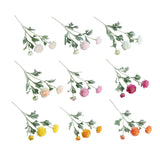 5pcs Artificial Peony Silk Flowers Bouquet Decor Faux Floral Arrangements - Purple Red - Front View