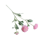 5pcs Artificial Peony Silk Flowers Bouquet Decor Faux Floral Arrangements - Purple Red - Rear View