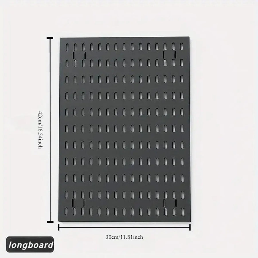Clip-On Vertical Hole Board Desktop Organizer Punch-Free Office Partition Shelf - White
