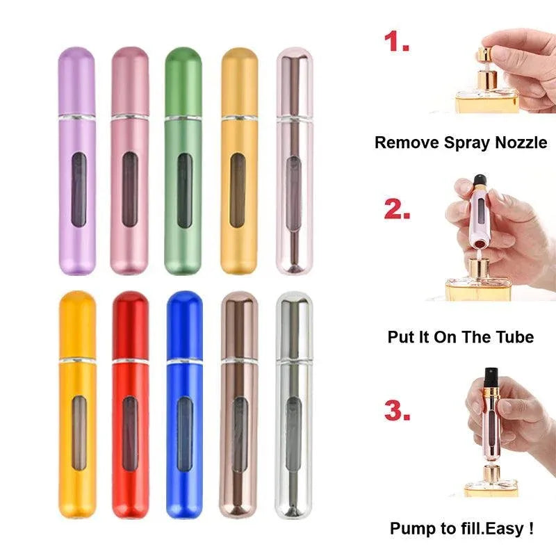 Portable Perfume Atomizer Spray Bottle 8ml Refillable Scent Pump for Travel Use - Blue