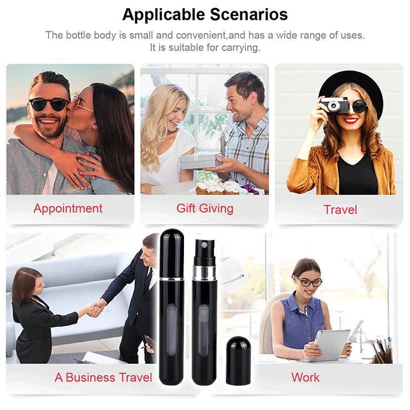 Portable Perfume Atomizer Spray Bottle 8ml Refillable Scent Pump for Travel Use - Green
