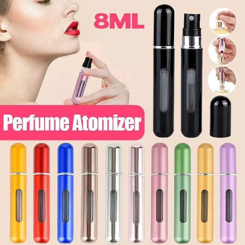 Portable Perfume Atomizer Spray Bottle 8ml Refillable Scent Pump for Travel Use - Matte Red