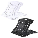 Adjustable Laptop Stand with 360-Degree Base for Desk Riser Home Office Holder - Black - Front View