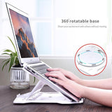 Adjustable Laptop Stand with 360-Degree Base for Desk Riser Home Office Holder - Black - Top-Down View