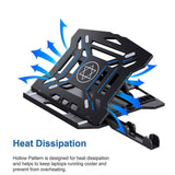 Adjustable Laptop Stand with 360-Degree Base for Desk Riser Home Office Holder - Black - 45-Degree Angle
