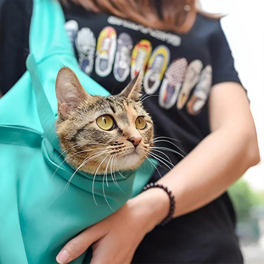 Portable Pet Shoulder Tote Bag for Cats and Small Dogs Outdoor Travel Carrier - Black