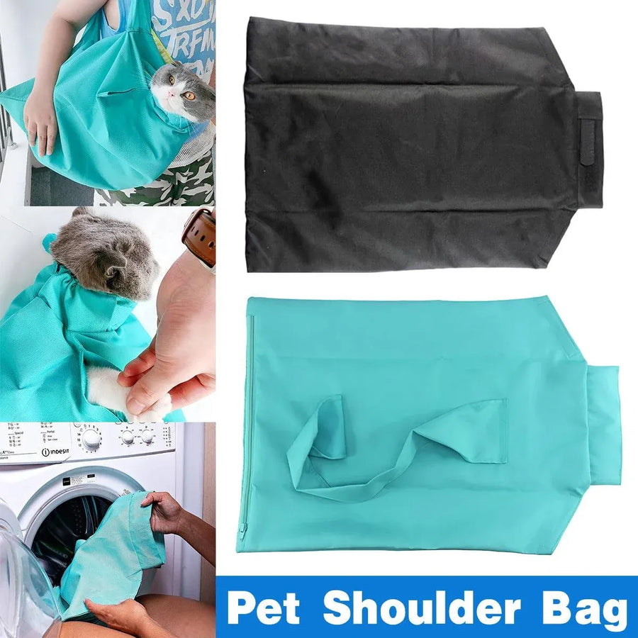 Portable Pet Shoulder Tote Bag for Cats and Small Dogs Outdoor Travel Carrier - Black