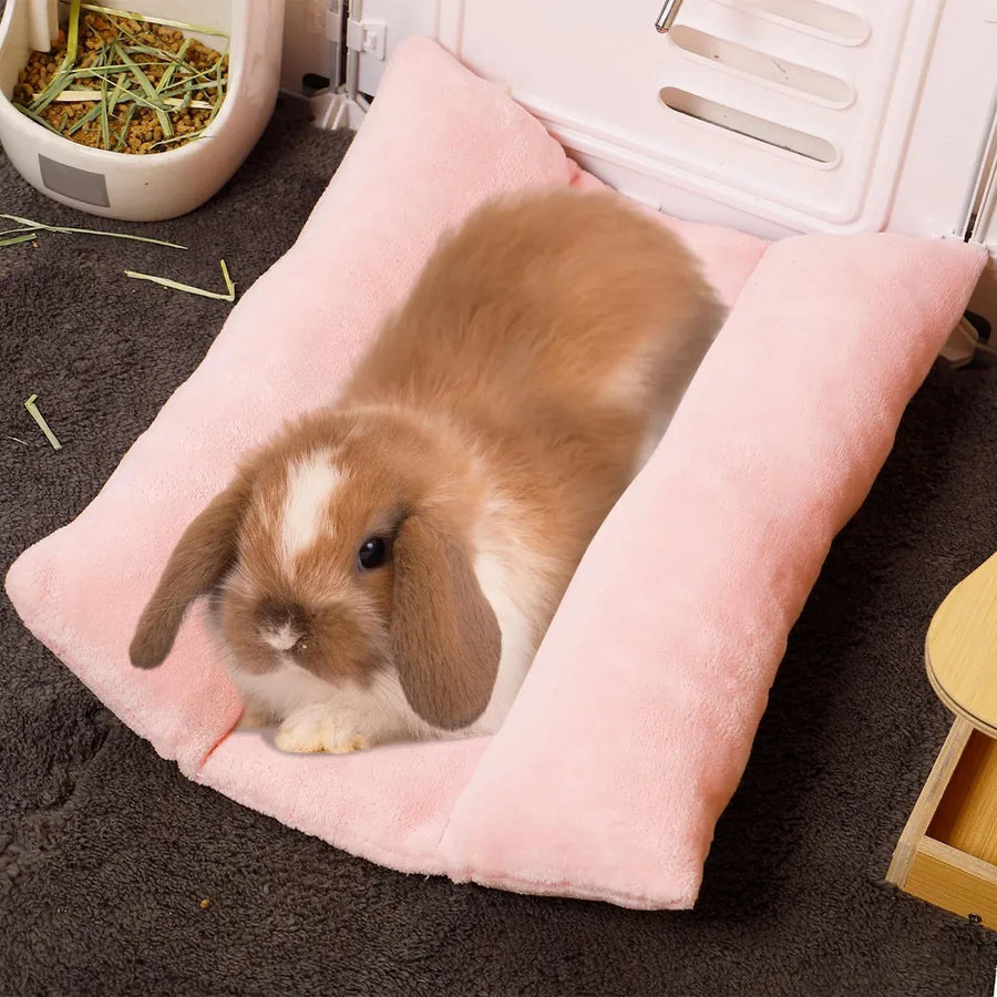 Small Animal Bed Cushion Plush Sleeping Mat for Pet Carrier Cage Nest Hamster - Brown
