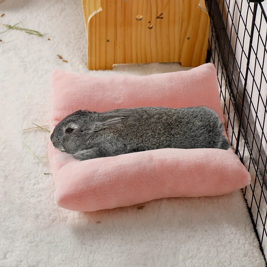Small Animal Bed Cushion Plush Sleeping Mat for Pet Carrier Cage Nest Hamster - Brown