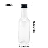 24PCS Small Plastic Wine Bottle Beverage Juice Container Reusable Clear Bottle - 50ML - Side View