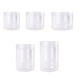Wide Mouth Plastic Food Bottles 50pcs Transparent Sealed Storage Tanks Container - 8.5cm x 20cm - Front View