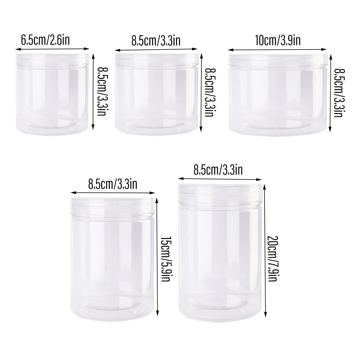 Wide Mouth Plastic Food Bottles 50pcs Transparent Sealed Storage Tanks Container - 8.5cm x 20cm