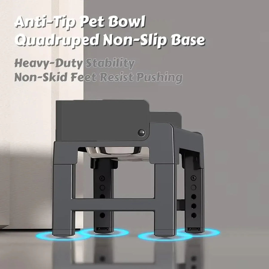 Height Adjustable Pet Feeding Bowl Dog Bowl Elevated Pet Dish Food Water Bowl