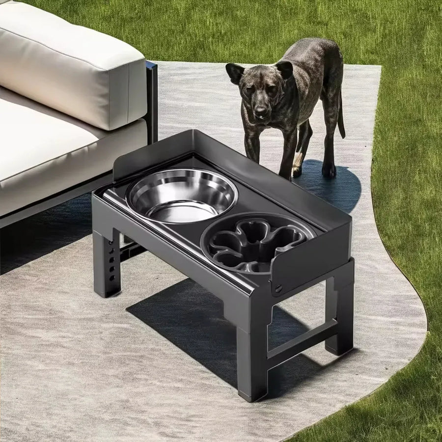 Height Adjustable Pet Feeding Bowl Dog Bowl Elevated Pet Dish Food Water Bowl