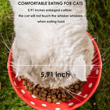 Pet Elevated Mushroom Bowl Ceramic Cat Dog Bowl Dish Food Feeder Raised Cat Bowl - Black