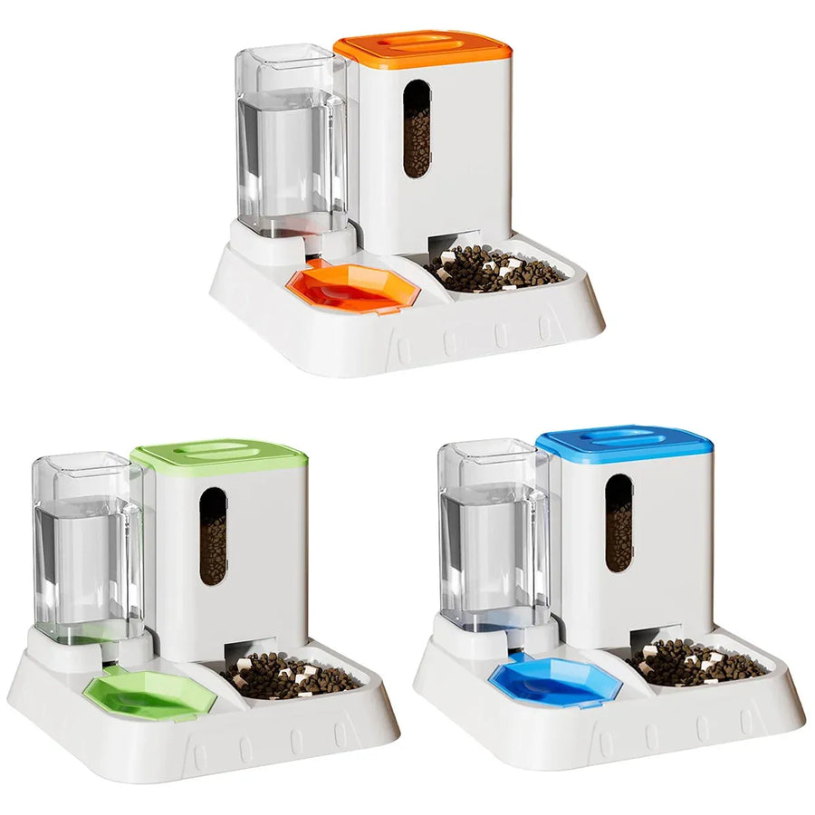 Pet Water Dispenser Automatic Feeder Bowl Cat Dog Drinking Fountain Food Feeding - Blue