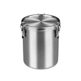 Stainless Steel Pet Food Storage Bucket Dog Cat Grain Container Bin Kitchen - 1600ml - Close-Up Angle