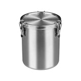 Stainless Steel Pet Food Storage Bucket Dog Cat Grain Container Bin Kitchen - 1600ml - Low Angle