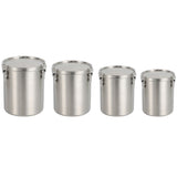 Stainless Steel Pet Food Storage Bucket Dog Cat Grain Container Bin Kitchen - 2500ml - Front View