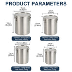 Stainless Steel Pet Food Storage Bucket Dog Cat Grain Container Bin Kitchen - 2500ml