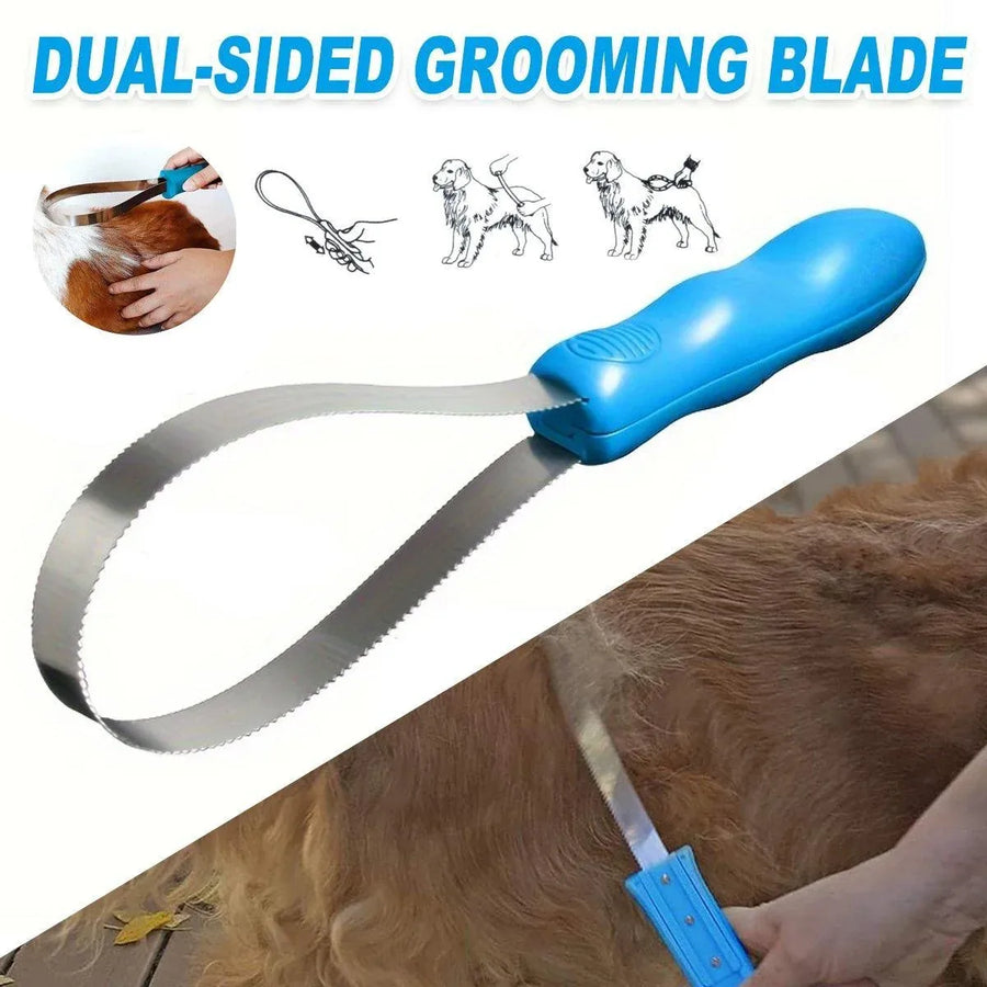 1 Dual-Sided Pet Grooming Tool, Blue