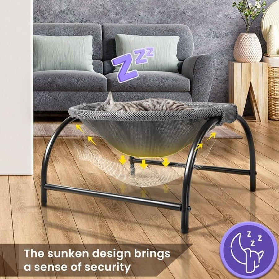 Hanging Bed Pet Litter Basket Cozy Cat Hammock Durable Comfortable Sleeping Spot - Black