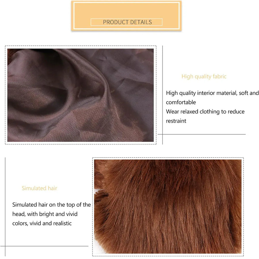 Pet Horn Wigs Headwear Adjustable for Dogs Cats Soft Comfortable Decoration - L