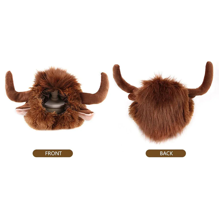 Pet Horn Wigs Headwear Adjustable for Dogs Cats Soft Comfortable Decoration - L