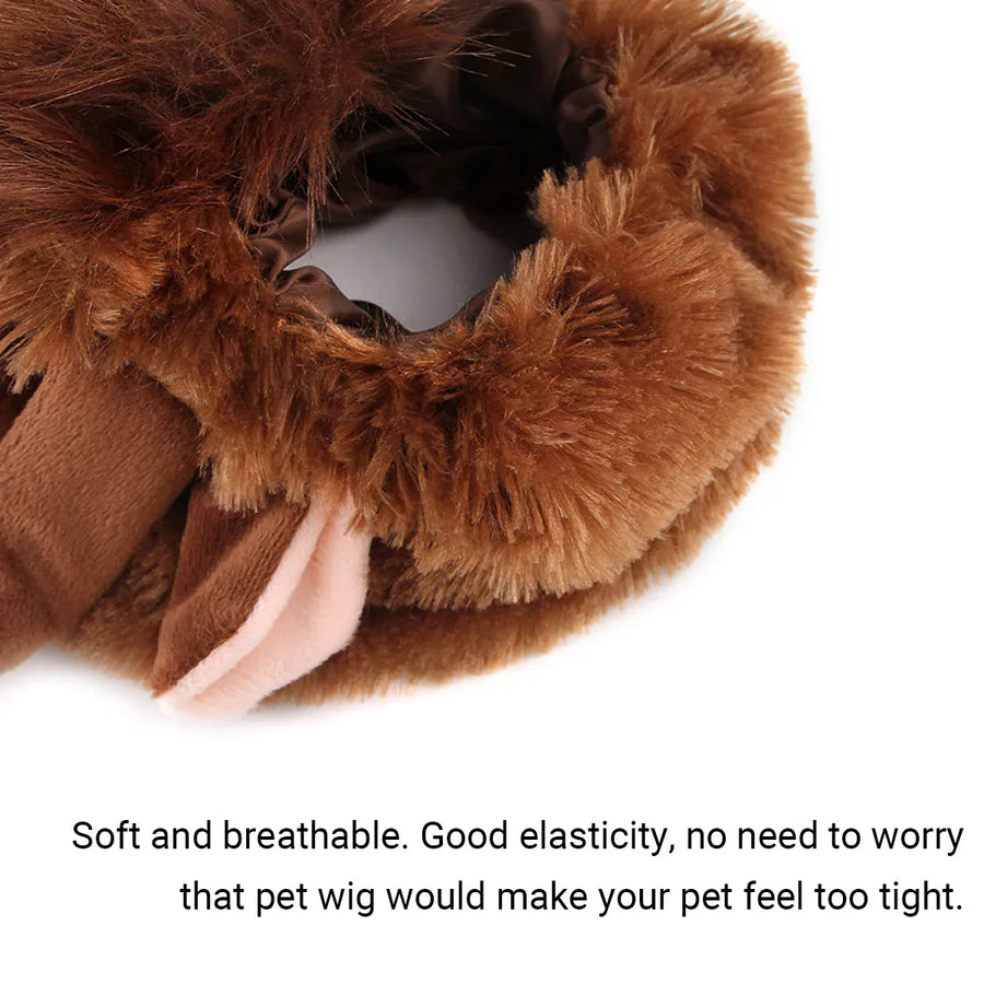Pet Horn Wigs Headwear Adjustable for Dogs Cats Soft Comfortable Decoration - M