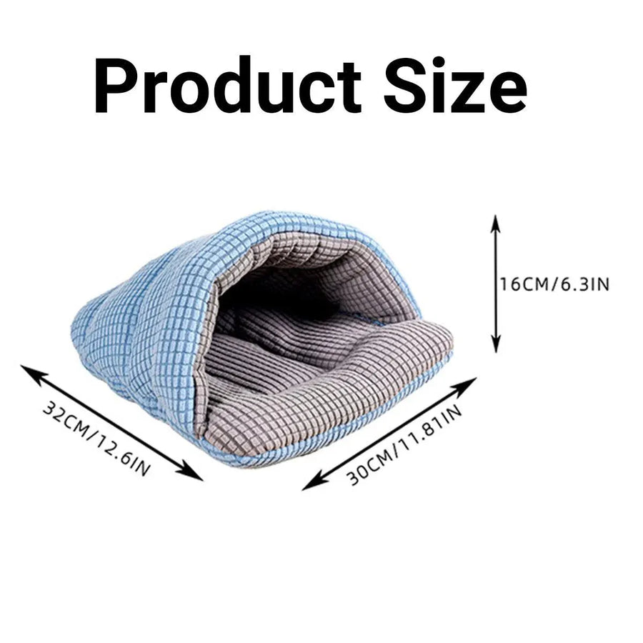 Pet Kennel Sleeping Bag Semi Enclosed Bed for Small Animals Cats and Puppies - Grey