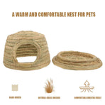 Rabbit Grass Nest Small Pet Breeding Hideout Natural Straw House For Hamster Use